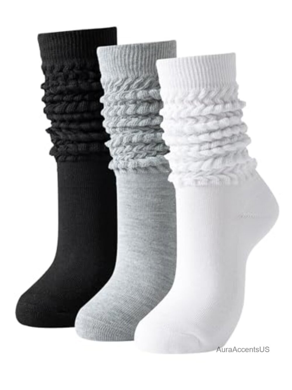 Slouch Socks Women Thigh High Boot Socks 3 Pair Pack Cotton Blend